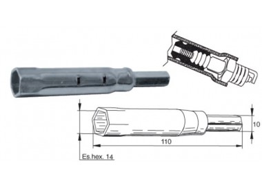 LLAVE BUJIA CON EXTRACTOR DE PIPA