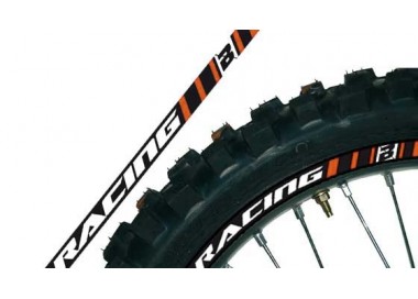 ADHESIVOS ETIQUETA RACING NARANJA