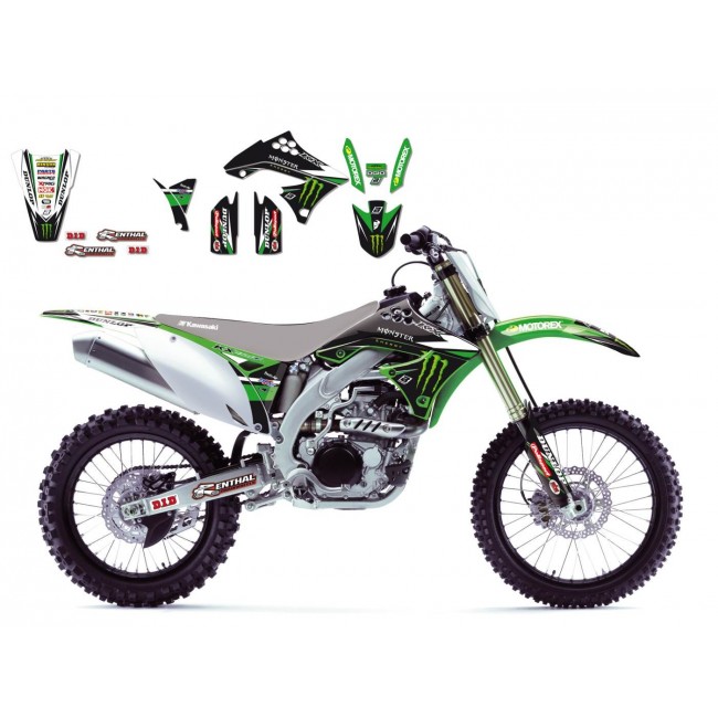 Kit Adhesivos Kawasaki racing replica Equipo Oficial Monster Energy Blackbird Racing 2419R4
