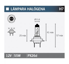 LAMPARA HALOGENA H7 12v55w