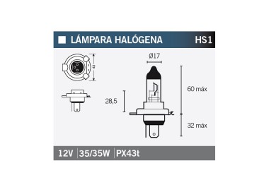 LAMPARA HALOGENA HS1 12v 35/35w