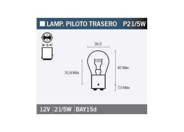 LAMPARA BILUX 12V21/5W 
