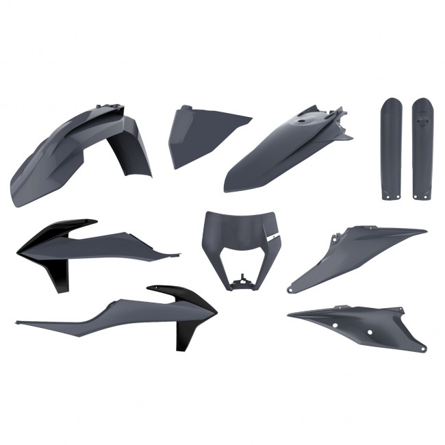 KIT DE PLASTICOS COMPLETO POLISPORT KTM EXC/F 20/23 GRIS