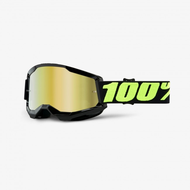 GAFAS 100% STRATA 2 NEGRO/AMARILLO FLUOR ESPEJO
