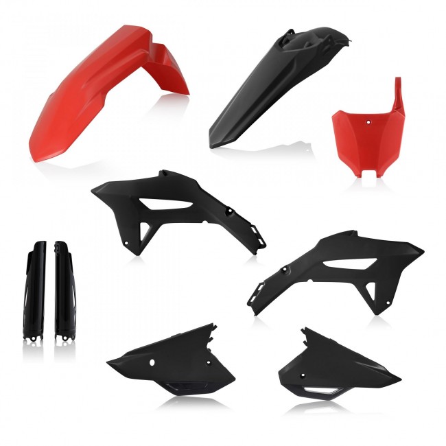 FULL KIT PLASTICO ACERBIS HONDA CRF 450 R 2022 COLOR ROJO/NEGRO