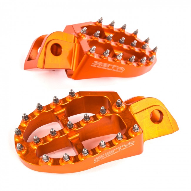 JUEGO ESTRIBERAS SOBREDIMENSIONADAS ZETA PARA HUSQVARNA EN COLOR NARANJA