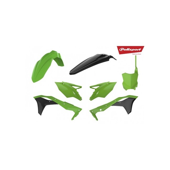 KIT DE PLASTICOS COMPLETO POLISPORT KX 450F (16/18) VERDE/NEGRO