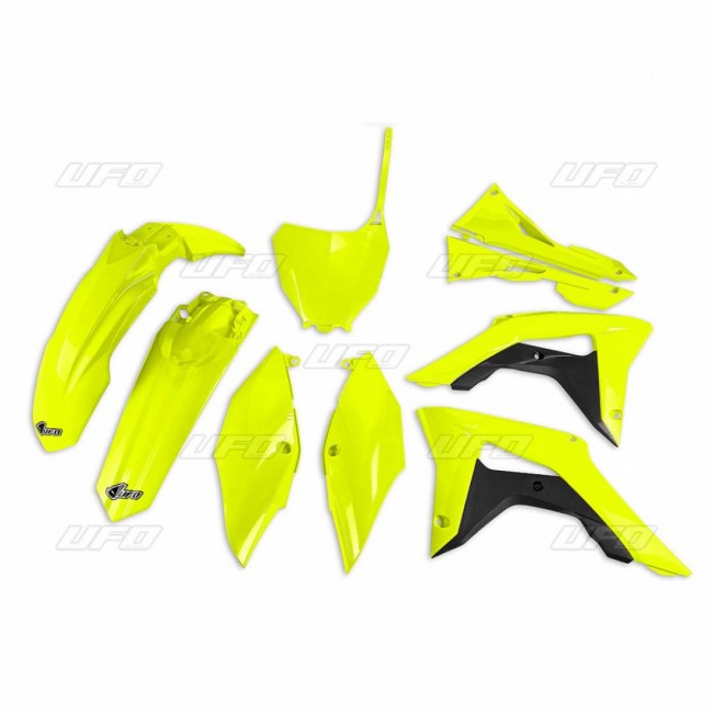 KIT DE PLASTICO UFO HONDA CRF 250R 18/21 CRF 450R 17/20 AMARILLO FLUOR
