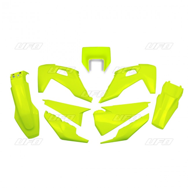 FULL KIT PLASTICOS UFO HUSQ TE150/250/300 FE250/350/450/501 20/23 AMARILLO FLUOR
