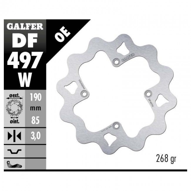 DISCO DE FRENO TRASERO GALFER PARA YAMAHA YZ 65/80/85