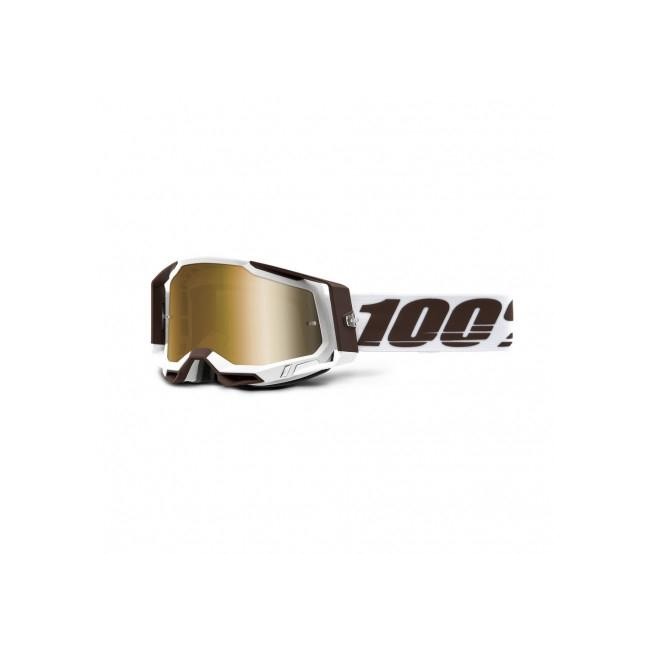 GAFAS 100% RACECRAFT 2 MARRON/BLANCO ESPEJO DORADO