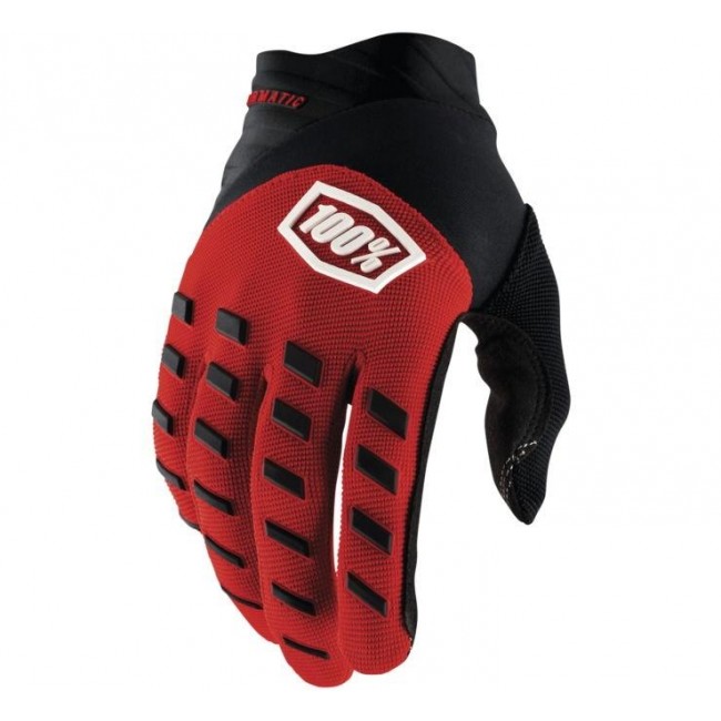 GUANTES 100% AIRMATIC ROJO/NEGRO