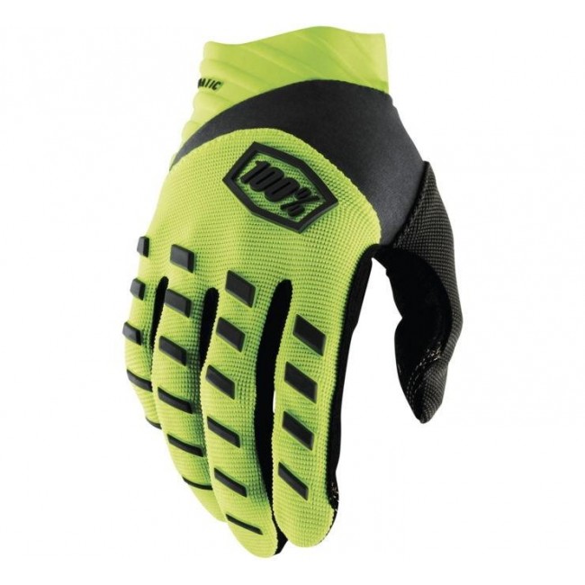 GUANTES 100% AIRMATIC JUNIOR AMARILLO FLUOR/NEGRO