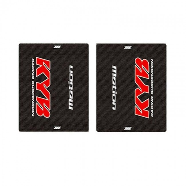 JUEGO DE ADHESIVOS PARA BARRA DE HORQUILLA KYB CARBONO NEGRO/ROJO