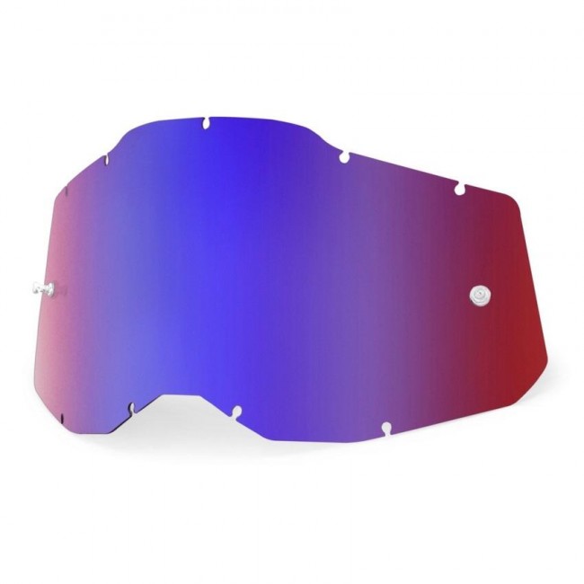 PANTALLA GAFAS 100% ESPEJO ROJO/AZUL RACECRAFT 2/ACCURI 2/STRATA 2
