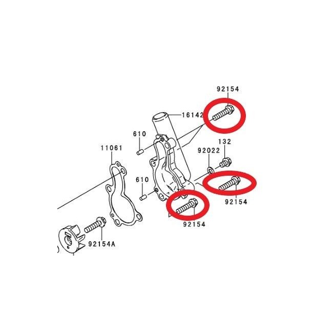 TORNILLO 6X25 PARA BOMBA DE AGUA ORIGINAL KAWASAKI KLX 450R 08