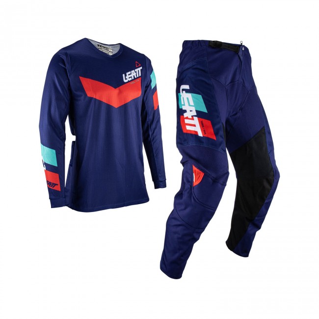 EQUIPACIÓN CAMISETA Y PANTALON LEATT 3.5 AZUL MARINO/ROJO