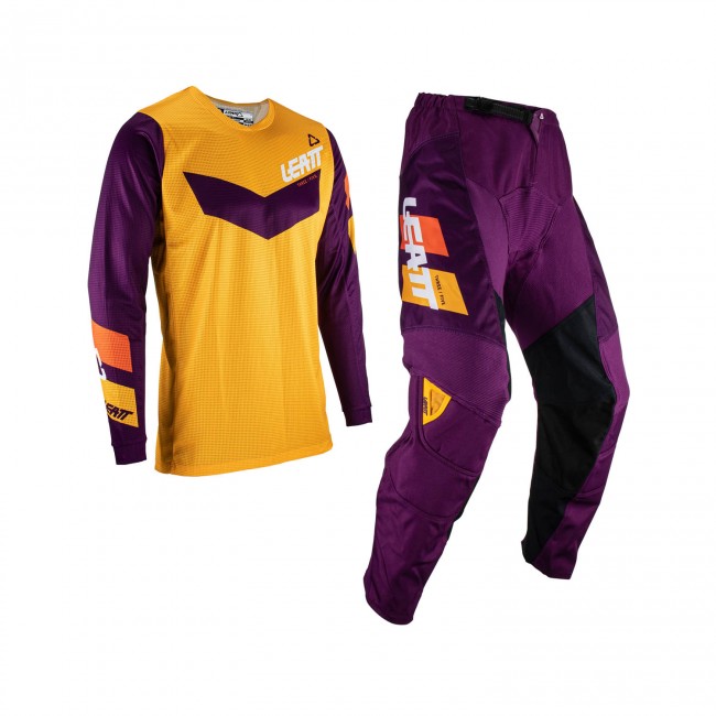 EQUIACIÓN CAMISETA Y PANTALON LEATT JUNIOR 3.5 MORDO/NARANJA