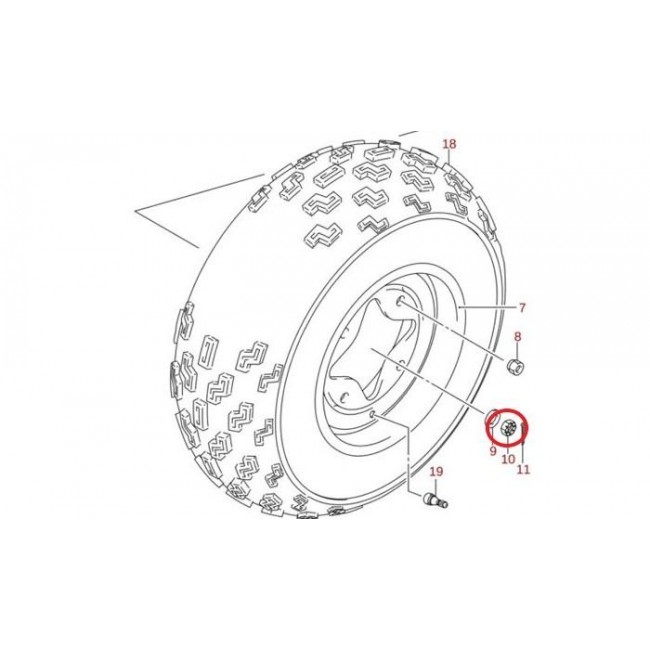 TUERCA RUEDA DELANTERA ORIGINAL SUZUKI LTZ 4OO (N10)