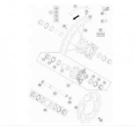 EJE RUEDA DELANTERO KTM...