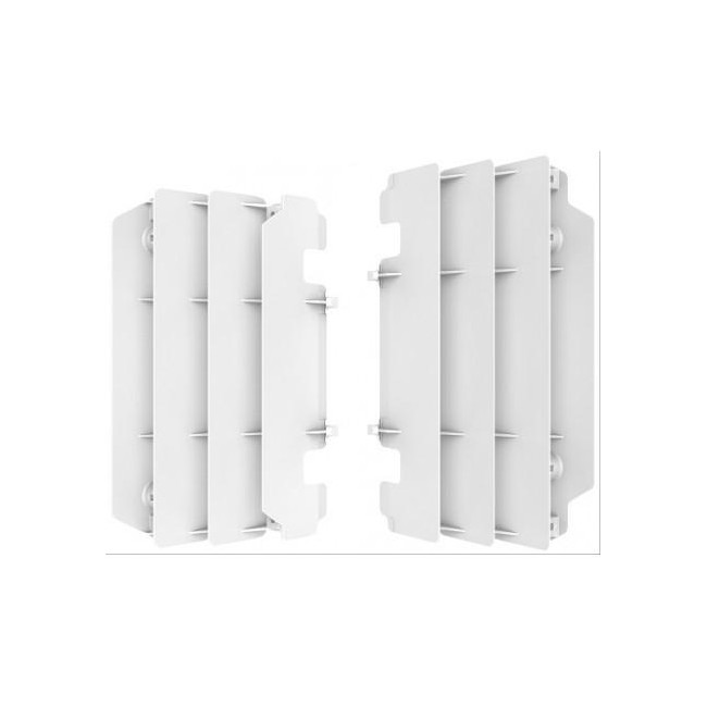 JUEGO DE ALETAS RADIADOR POLISPORT KAWASAKI KX125/250 97/98/03/05  BLANCO