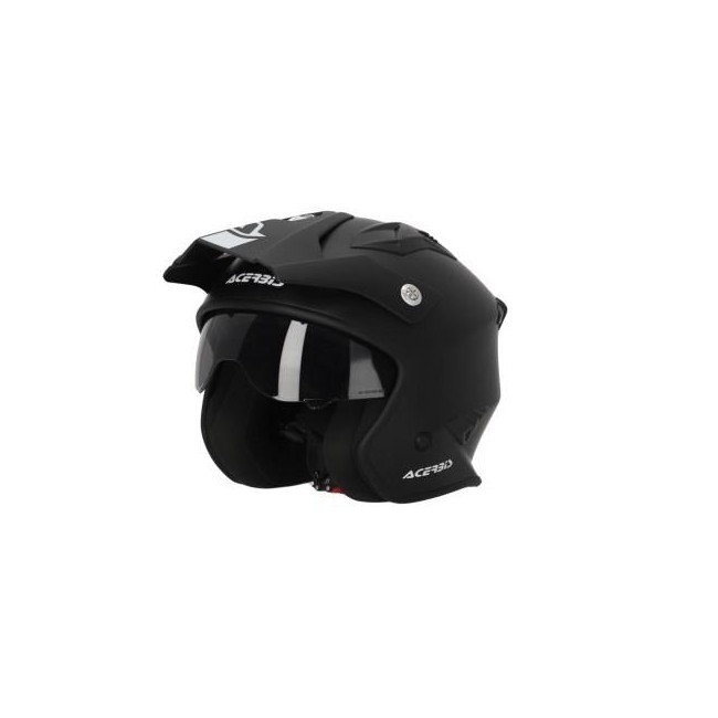 Casco Jet Acerbis Aria Trial 2206 – Negro Con Logo Amarillo, Visor Solar, Homologación ECE 22-06 (talla L)