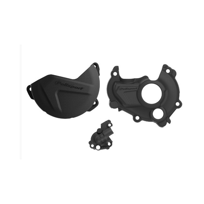 KIT PROTECTOR TAPA EMBRAGUE + ENCENDIDO + BOMBA AGUA YAMAHA YZ250F (15-18) NEGRO