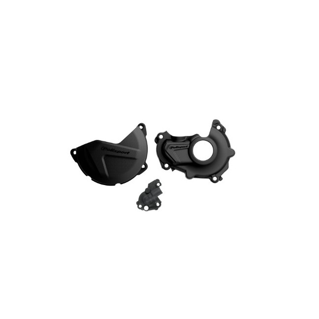 KIT PROTECTOR TAPA EMBRAGUE + ENCENDIDO + BOMBA AGUA YAMAHA YZ450F (15-17) NEGRO