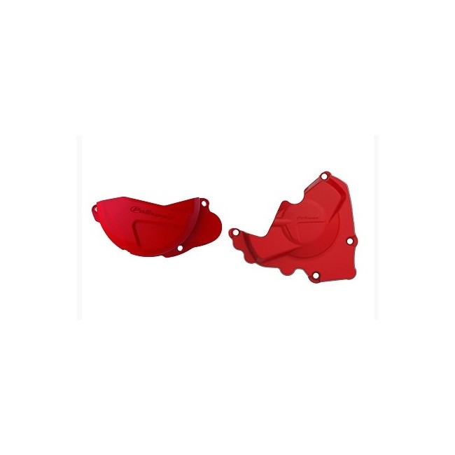 KIT PROTECTOR TAPA EMBRAGUE + ENCENDIDO HONDA CRF250R (13-17) ROJO