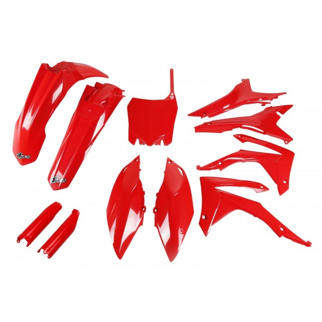 FULL KIT PLÁSTICO UFO HONDA CRF 250R 14/17 450R 13/16 ROJO / TAPAS CAJA FILTRO