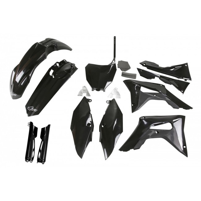 FULL KIT PLÁSTICO UFO HONDA CRF 250R 18/21 450R 17/20 NEGRO CON TAPA CAJA FILTRO