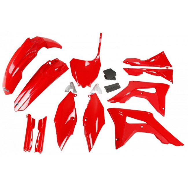 FULL KIT PLÁSTICO UFO HONDA CRF 250R 18/21 450R 17/20 ROJO CON TAPA CAJA FILTRO