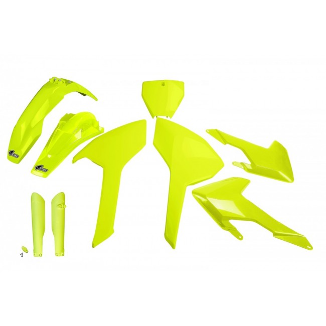 FULL KIT PLÁSTICO UFO HUSQ TC 125/250/300 FC 250/350/450 16/18 AMARILLO FLUOR