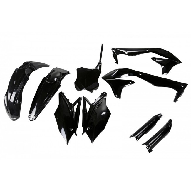 FULL KIT PLÁSTICO UFO KAWASAKI KXF 450 16/17 NEGRO