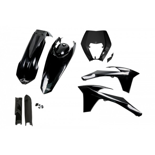 FULL KIT PLÁSTICO UFO KTM EXC 125/250 EXCF 350/450 12/13 NEGRO