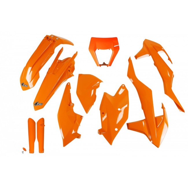 FULL KIT PLÁSTICO UFO KTM EXC 125/150/250 EXCF 250/350/450 17/19 NARANJA