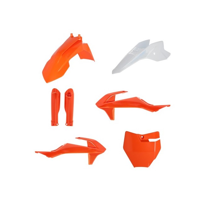 FULL KIT DE PLASTICOS ACERBIS KTM SX 50 16/23 NARANJA/BLANCO