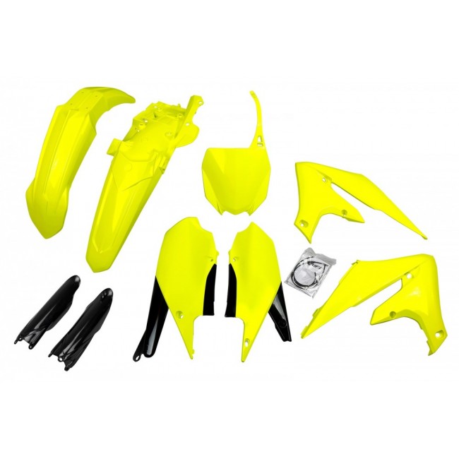 FULL KIT PLASTICO UFO YAMAHA YZF 250 19/23 450 18/22 AMARILLO FLUOR