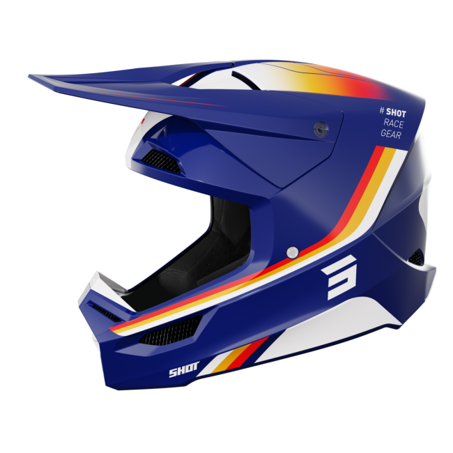 CASCO SHOT FURIOUS AIM BRILLO AZUL/NARANJA