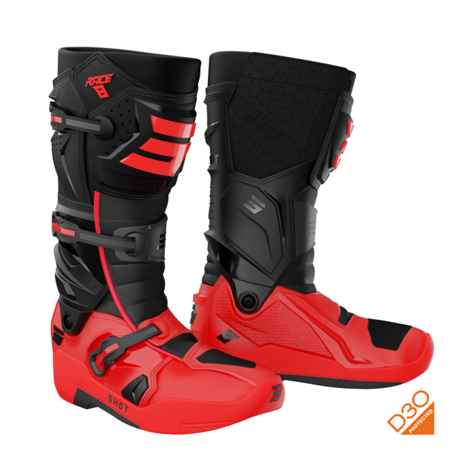 BOTAS SHOT RACE 8 NEGRO/ROJO