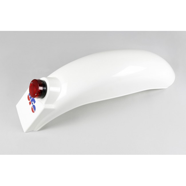 GUARDABARROS TRASERO UFO UNIVERSAL ENDURO CON LUZ KTM 75/76 BLANCO