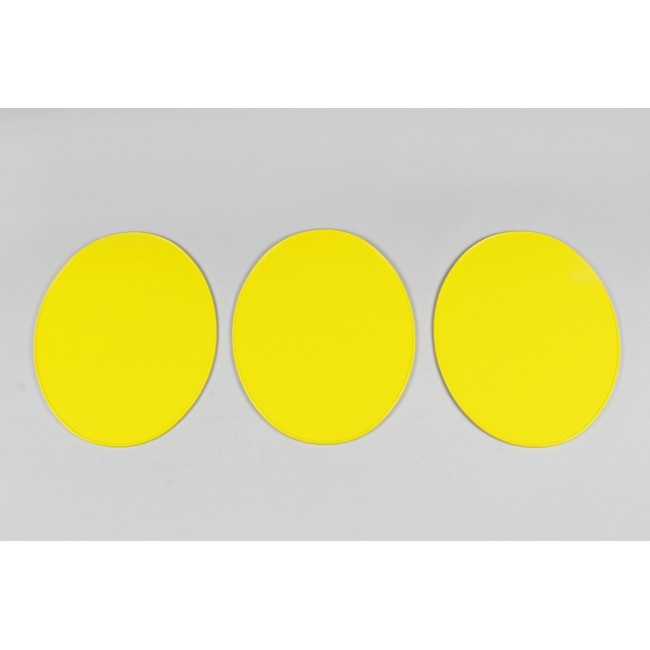KIT PLACAS OVALADAS UFO UNIVERSALES (3 UDS) DESDE 1970 AMARILLO