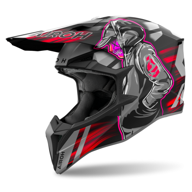 CASCO AIROH WRAAAP CYBER ROJO MATE