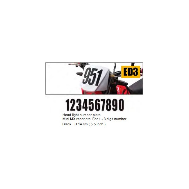 PACK 3 NUMEROS NEGRO 140mm PACK 3 NUMEROS NEGRO 140mm
