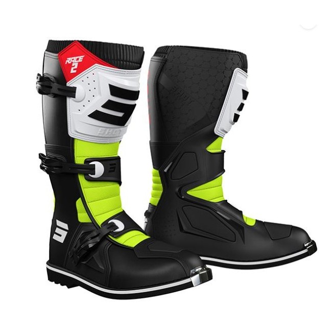 BOTAS SHOT RACE 2 NEGRO/ROJO/AMARILLO/BLANCO