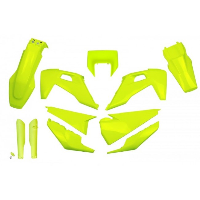 KIT DE PLASTICOS UFO HUSQVARNA TE/FE  2020-23 AMARILLO FLUOR