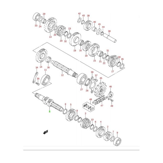 ARANDELA DE PIÑON SUZUKI LTZ 400 03-16/ LTR 450 ORIGINAL