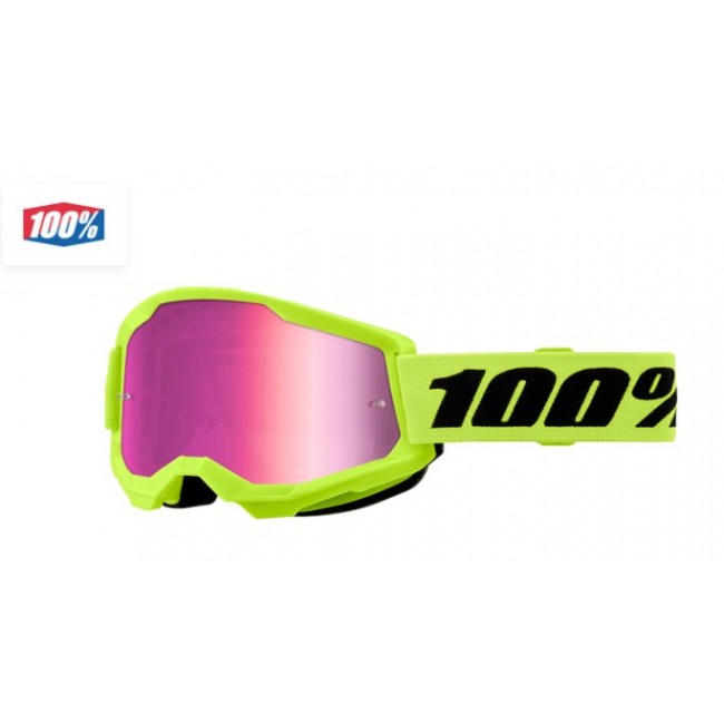 GAFAS 100% STRATA 2 AMARILLO FLUOR ESPEJO