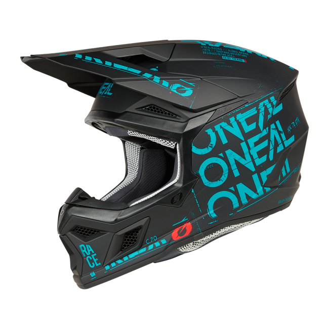 CASCO ONEAL 3SRS 2025 NEGRO -TURQUESA