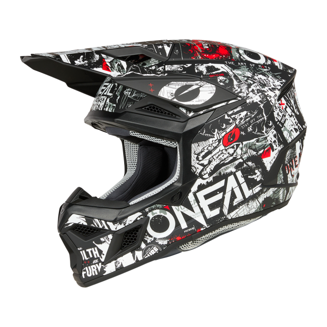 CASCO ONEAL 3SRS 2025 NEGRO-BLANCO-ROJO